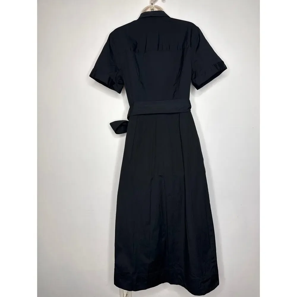 VERONICA BEARD Tabby Midi Dress Black Size 8 - Picture 6 of 13
